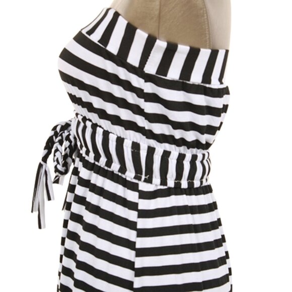STRIPED Long Maxi Dress Strapless Sz S - NEW - Picture 5 of 6